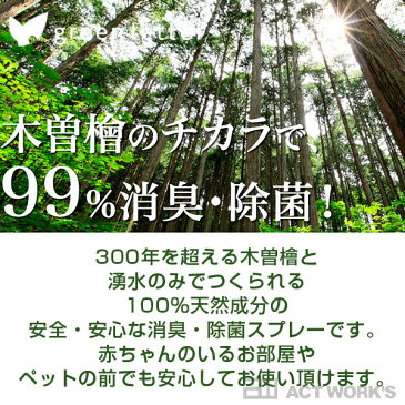 green letter 木曽檜三百年の眠り（500ml） 消臭・除菌スプレー【グリーンレター 国産 消臭剤 ファブリーズ 車内 室内 消臭スプレー 除菌スプレー】