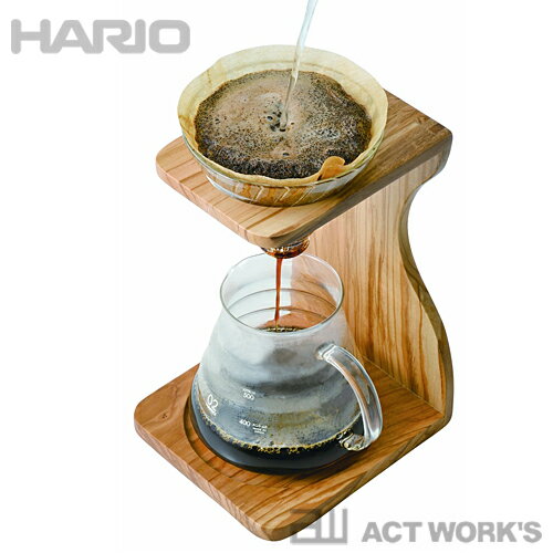 HARIO ハリオ V60 オリーブウッドスタンド セット 【デザイン 珈琲 キッチン 喫茶 ドリップ 抽出 olive wood 耐熱ガラス コーヒー豆 挽く 挽きたて】