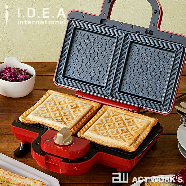 《全2色》BRUNO ホットサンドメーカー ダブル ブルーノ 【IDEA イデアレーベル デザイン雑貨 キッチン雑貨 喫茶店 トーストサンド 北欧 朝食 テーブル プレスサンド】のサムネイル