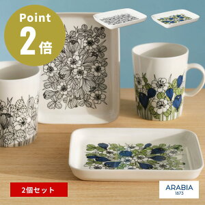 ARABIA クロッカスプレート 皿 中皿 角皿 グリーン、ブラック　選べる2個セット Krokus アラビアクロッカス【 iittala イッタラ デザイン雑貨 キッチン雑貨 北欧 シンプル フィンランド 食器 お祝い ギフト プレゼント】