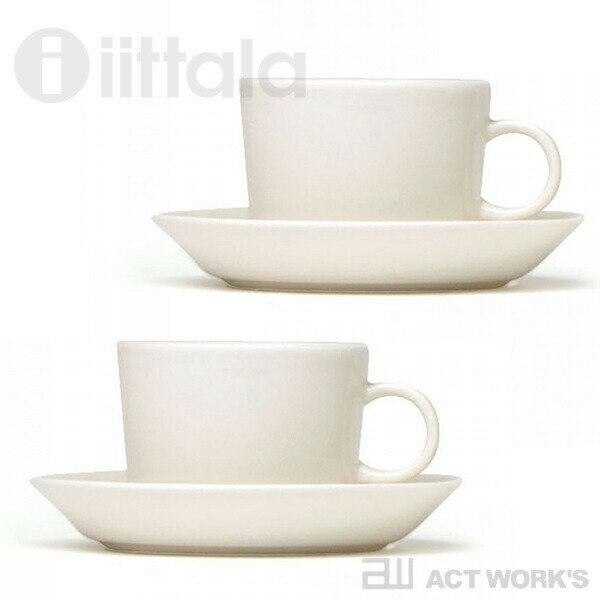 iittala Teema カップ＆ソーサー ペアセット 220ml ティーマ 【イッタラ デザイン雑貨 キッチン雑貨 台所 北欧 シンプル フィンランド 食器 お祝い ギフト プレゼント ティータイム コーヒーカップ】