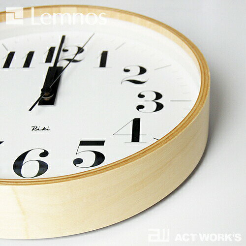 《全2種》LEMNOS RIKI CLOCK S リキクロック 【タカタレムノス デザイン雑貨 壁掛け時計 ウォールクロック スタイリッシュ インテアリア 北欧 ナチュラル ウッド リビング ダイニング キッチン オフィス 店舗】