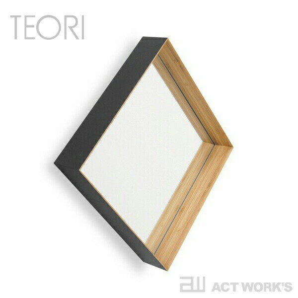 《全2色》TEORI ゼロカク 壁掛けミラー ZERO KAKU 【テオリ デザイン雑貨 リビング インテリア 鏡 ウォールミラー 玄関 国内生産 日本製 竹家具 ギフト お祝い 贈り物 プレゼント お引越し祝い】2506ss