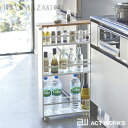 《全2色》Tower ハンドル付きスリムワゴン ヤマザキ 【タワー キッチン雑貨 デザイン雑貨 収納スペース 台所 隙間 Yamazaki スパイス キャニスタ...