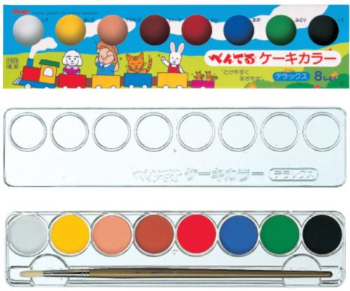 【ぺんてる】絵具 ケーキカラー・デラックス (固型えのぐ) 8色セットのサムネイル