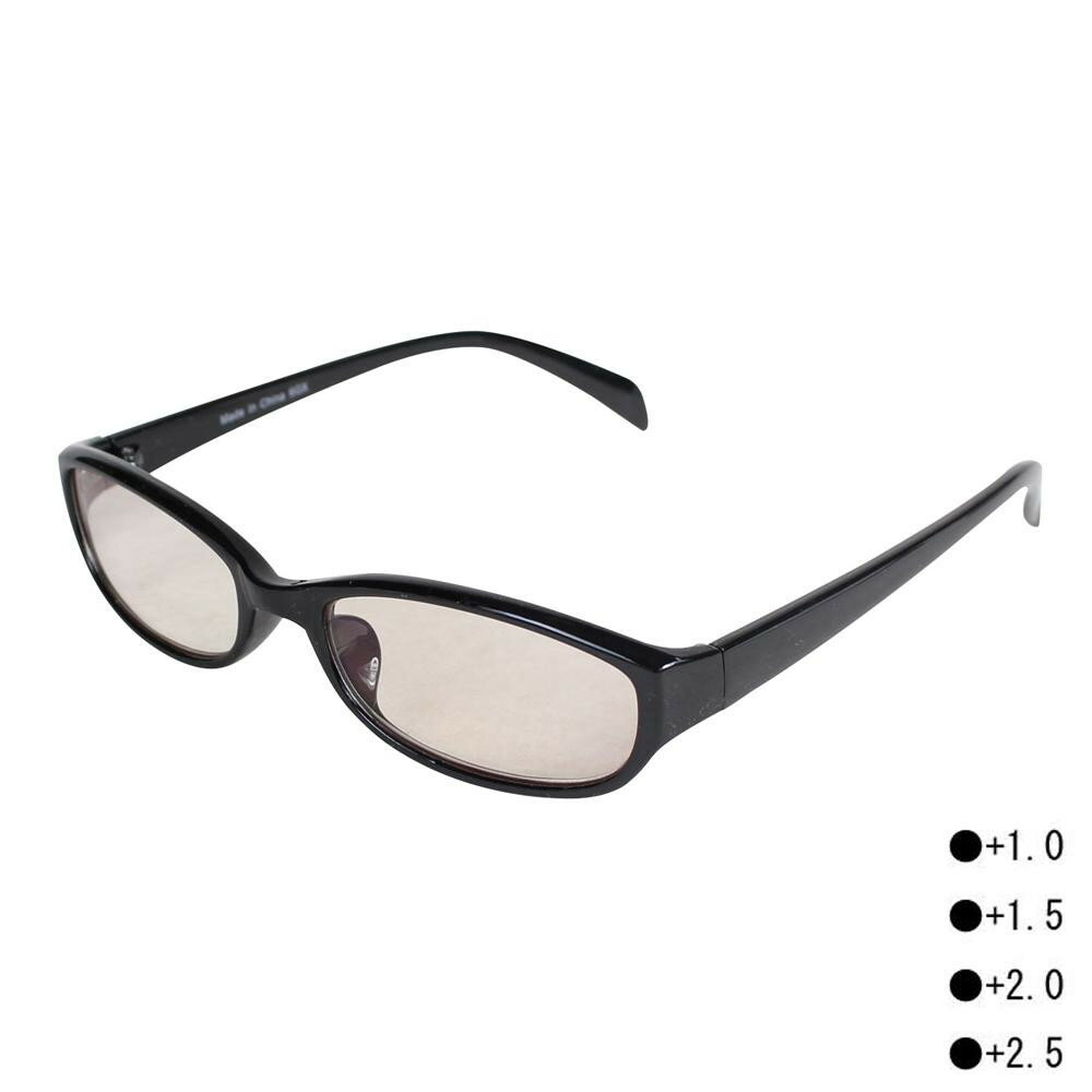 シニアグラス 老眼鏡 黒縁 おしゃれ ECARI11　+1.5