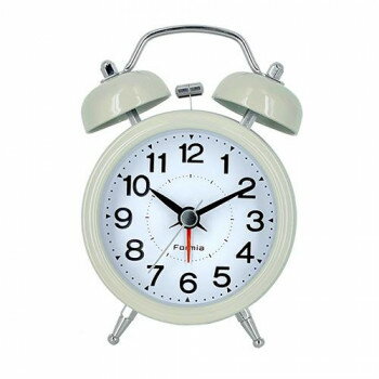 保土ヶ谷電子販売　FORMIA(フォルミア)　目覚まし時計　ツインベルクロック　ホワイエ　HT-A025S-WH