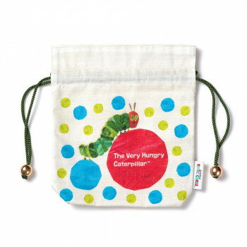 人気絵本「はらぺこあおむし」のマチ付き巾着になります。生地はしっかりした綿のサザンクロスを使用しており、とてもシックでお洒落な商品です。紐の先にビーズが付いてます。サイズ18×20×4cm個装サイズ：21×20×1cm重量30g個装重量：30g素材・材質綿仕様(C)PRH&TM生産国日本fk094igrjs
