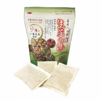 生薬の力が温浴効果を高め、効能・効果を発揮します。人工色素・香料を使用していません。【効能・効果】冷え症・肩のこり・腰痛・疲労回復・しっしん・あせも・ひび・あかぎれ・しもやけ・荒れ性・くじき・神経痛リウマチ・痔・産前産後の冷え性【用法 用量】浴槽の湯(150-200L)に1回1包(30g)を袋のまま入れてご入浴ください。商品区分医薬部外品内容量30g×10包サイズ個装サイズ：20×8×26cm重量個装重量：315g成分トウヒ、トウキ、サンシシ、マツブサ、チンピ、ハッカ、コウブシ、ボウイ、ガイヨウ生産国日本fk094igrjs