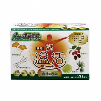 雄大な森の香り、神秘的な森の香り、深森の香り、新緑の香りから4種類の香りを選べます※皮膚あるいは体質に異常がある場合は、医師に相談してご使用ください。※使用中※使用後、または使用したお肌に直射日光が当たって、赤み、はれ、かゆみ、刺激などの異常が現れたときは使用を中止し、皮膚科専門医等にご相談ください。※本品は食べられません。※本品には浴槽※風呂釜を傷めるイオウは入っておりません。※開封後はすぐにご使用ください。※高温多湿や直射日光の当たる所には保管しないでください。※残り湯は洗濯にご利用いただけますが、すすぎは清水で行ってください。ただし、柔軟仕上剤との併用、おろしたての衣料、つけおき等に使用しないでください。※幼乳児の手の届かないところに保管してください。※本品と他の入浴剤等の併用はお避けください。※製品の特性上、割れや欠けがある場合がございますが、品質には影響ありません。※大理石※人工大理石の浴槽でのご使用はお避けください。※全自動給湯器※24時間風呂には使用できない機種があります。お使いの機種の説明書を確認のうえご使用ください。※本品使用後は、風呂釜内部、循環孔のフィルターを清水でよくすすいでください。※残り湯には無機塩類が多く含まれていますので植物への水やりに使わないでください。商品区分医薬部外品内容量40g×20錠サイズ95×150×73mm個装サイズ：15.6×10.4×7.6cm重量855g個装重量：860g成分有効成分:炭酸水素Na、硫酸Na、炭酸Naその他成分:コハク酸、PEG6000、N-ラウロイーL-グルタミン酸Na、グリシンケイ酸カルシウム、香料、シラカバエキス、イチョウエキス、マツエキスクワエキス、タルク、(+/-)黄202(1)、青1、黄4、青2仕様タイプ:個包装生産国日本製造（販売）者情報紀陽除虫菊株式会社:和歌山県海南市下津町1135番地fk094igrjs