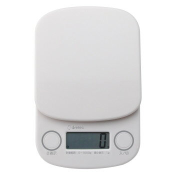 Kitchen Scales - ドリテック dretec デジタルスケール1kg ホワイト KS-643RWT