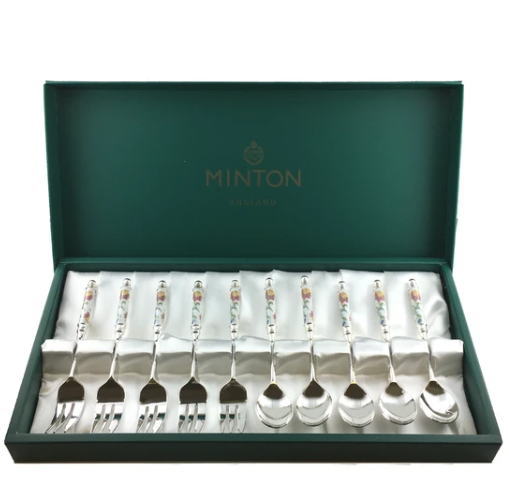 MINTON ミントン ハドンホール ティーケーキ10pcsセット 銀仕様 カトラリー 調理雑貨 ティーケーキ ティーパーティー スプーン ホーク シルバー 銀