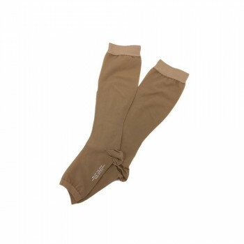 医療用弾性ストッキング　レックスフィット　薄手ハイソックス　爪先なし　中圧　LLサイズ　ミディアムベージュ1054