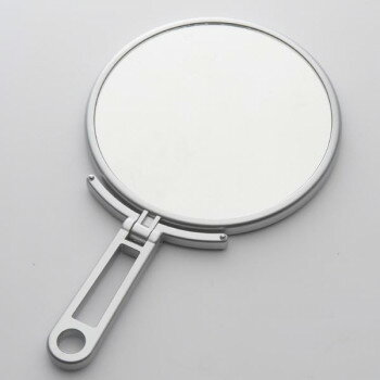 メリー　片面約3倍拡大鏡付折立ミラー　CH-8740　シルバー