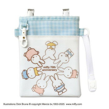 乐天商城 - miffy ミッフィー 3WAYソフトペンポーチ 70th anniversary チェックブルー ST-CNMF0012