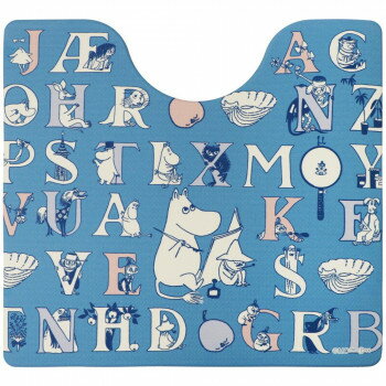 ムーミン アルファベット PVC 拭ける トイレマット ブルー　ヨコズナクリエーション