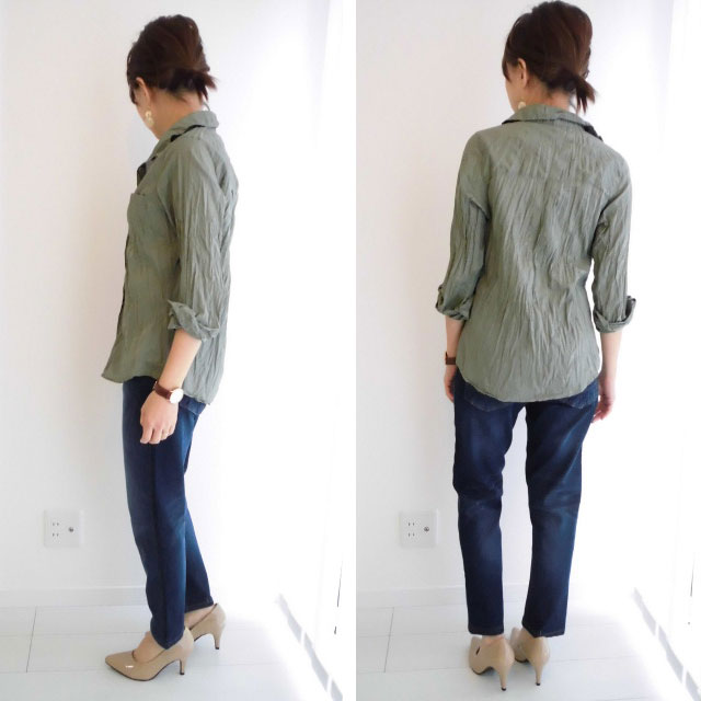 【在庫処分半額セール】大きいサイズあり ワッシャー加工コットンシャツ c-0123 M L LL 3L 4L 日焼け対策 羽織り 大人シャツ きれいめシャツ カジュアルシャツ 春夏羽織り レディース 大人カジュアル 大人可愛い 大人フェミニン シンプルシャツ 薄手シャツ UV対策 日焼け防止 acute-10007136 acute サンプル画像3