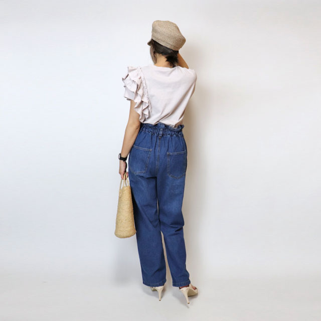 【大きいサイズあり】片袖フリルフレンチスリーブTシャツ k-0243 M L LL 3L 4L 5L ...