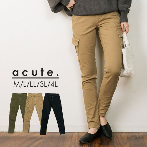 M L LL 3L 4L ストレッチツイルカーゴパンツ c-0119 レディース パンツ 大きいサイズ 30代 40代 50代 着やせ 体型カバー 大きめ ゆったり 春 夏 秋 冬 ボトムス カジュアルパンツ スキニー ストレッチ 伸縮性あり ツイルパンツ アースカラー