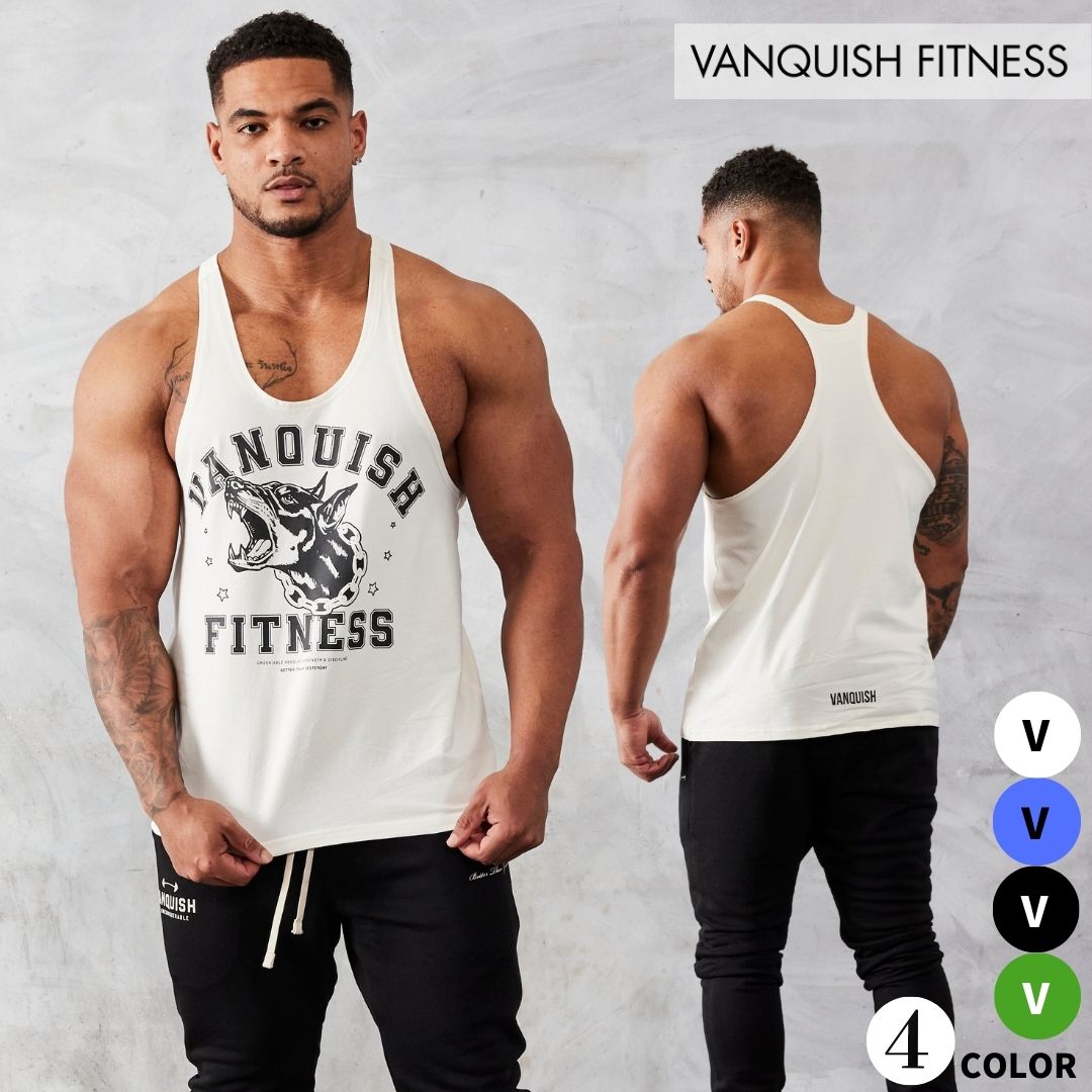 ヴァンキッシュ フィットネス VANQUISH TSP DOBERMANN STRINGER VEST ロゴ ドーベルマン タンクトップ スリンガーベスト 筋トレ ジム ..