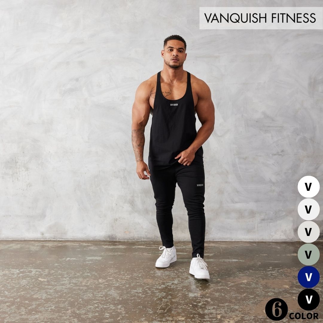 ヴァンキッシュ フィットネス VANQUISH ESSENTIAL REGULAR FIT STRINGER VEST メンズ タンクトップ 筋トレ ジム トレーニング ウエア ..