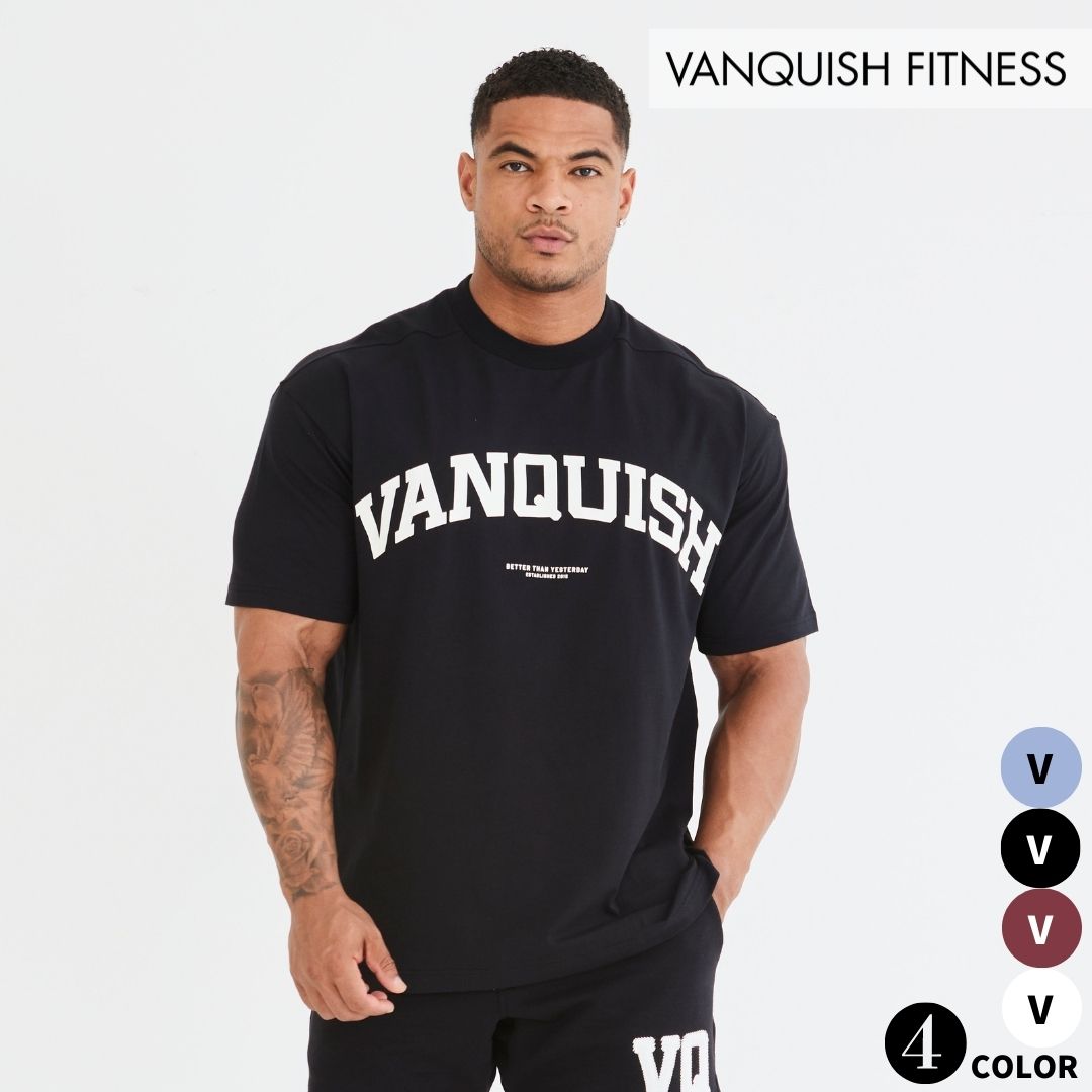 ヴァンキッシュ フィットネス VANQUISH VARSITY OVERSIZED T SHIRT ロゴ オーバーサイズ Tシャツ 筋トレ ジム トレーニング ウエア 正..