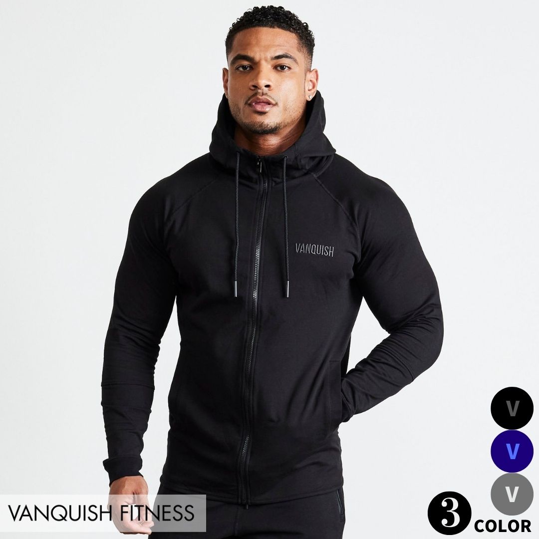 楽天セレクトショップ LUCINAヴァンキッシュ フィットネス VANQUISH FITNESS ECLIPSE V2 FULL ZIP FRONT HOODIE メンズ フルジップ パーカー スポーツウエア 正規品