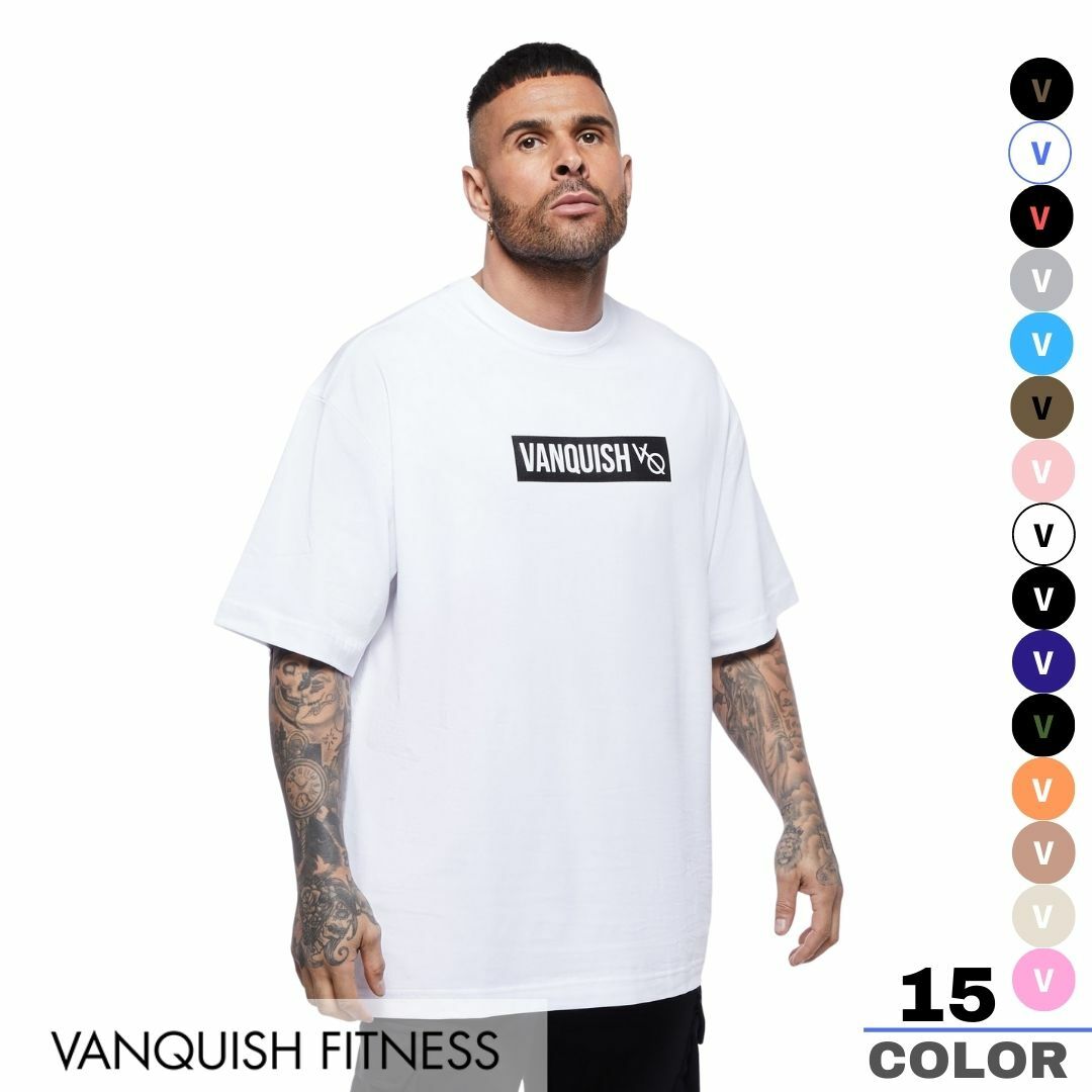 ヴァンキッシュ フィットネス VANQUISH FITNESS ボックスロゴ オーバーサイズ Tシャツ BOX LOGO OVERSIZED T SHIRT 筋トレ ジム トレー..