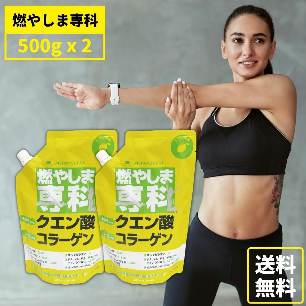 燃やしま専科 （500g入り) 2個セット ダイエット クエン酸 コラーゲン サプリ コラーゲンドリンク 粉末 レモン もやしませんか もやしま専科 500g×2P セット販売