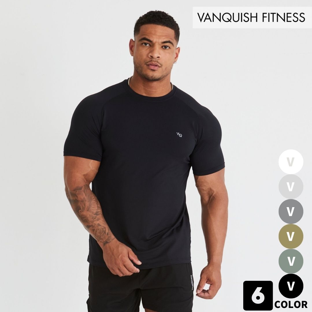 楽天セレクトショップ LUCINAヴァンキッシュ フィットネス VANQUISH ESSENTIAL PERFORMANCE T SHIRT ロゴ Tシャツ 筋トレ ジム トレーニング ウエア 正規品