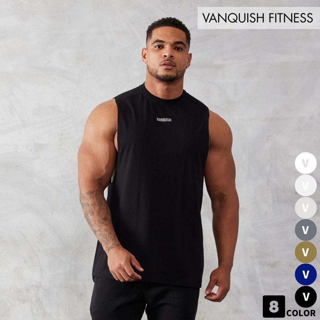 ヴァンキッシュ フィットネス VANQUISH ESSENTIAL OVERSIZED SLEEVELESS T SHIRT メンズ オーバーサイズ ノースリーブ Tシャツ 筋トレ ジム トレーニング ウエア 正規品