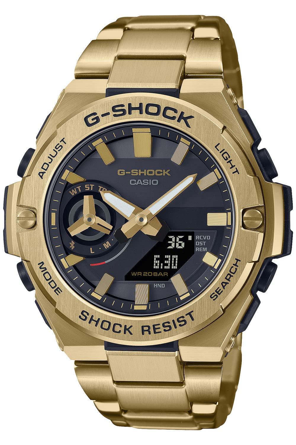 【送料無料】【国内正規品】カシオ Gスチール 腕時計 CASIO 時計 カシオ CASIO Gショック カーボンコアガード G-SHOCK G-STEEL 男性 向け メンズ ソーラー Gスティール Bluetooth ソーラー GST-B500GD-9AJF ベゼルには5つの異なる仕上げが施されており、さまざまな角度で異なる質感を楽しむことができます。見た目にもこだわったデザインとなっています。 5