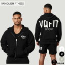 ヴァンキッシュ フィットネス VANQUISH ヴァンキッシュフィットネス VQFIT DISTRESSED PRINT FULL ZIP OVERSIZED HOODIE ロゴ オーバーサイズ フロントジップ パーカー 筋トレ ジム トレーニング ウエア 正規品(4)