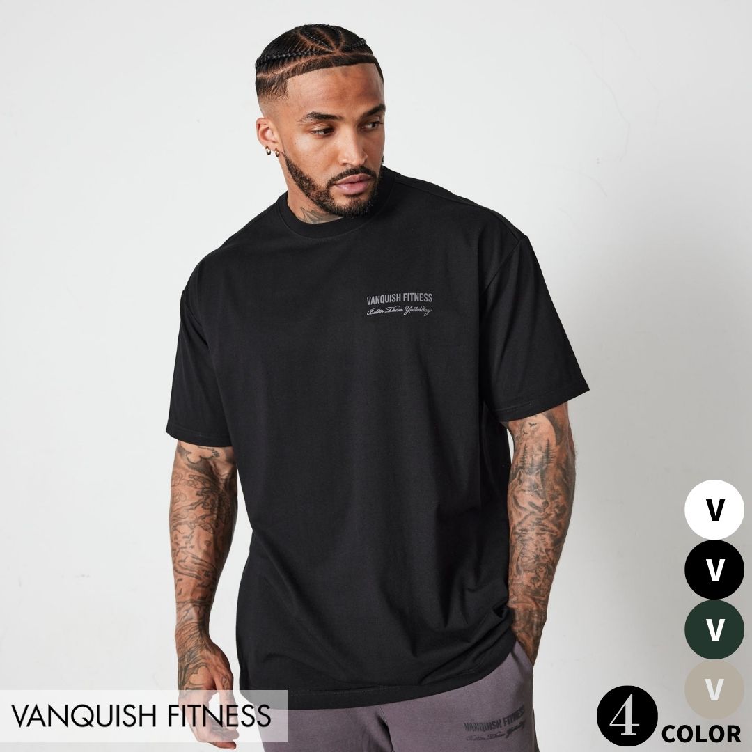 ヴァンキッシュ フィットネス VANQUISH SIGNATURE COLLECTION OVERSIZED T SHIRT ロゴ Tシャツ 筋トレ ジム トレ...