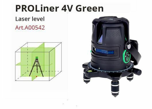 グリーンレーザー墨出し器 プロライナー4V1Hロング水平 バッテリー仕様 受光器（別売りLR60G or LM70）対応 高輝度 4V1HD レーザーレベル 大矩 オートラインレーザー レーザーライン 墨出しレーザー 墨出し機 レーザー水平器 マキタ シンワ KDS タジマ ボッシュ マイゾックス