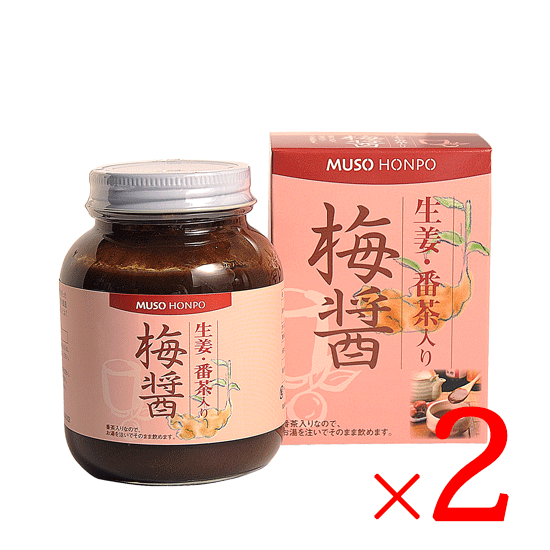 ＼お湯を注ぐだけ／ 梅醤番茶の出来上がり 無双本舗 生姜・番茶入り梅醤 250g×2個 セット 送料 ...