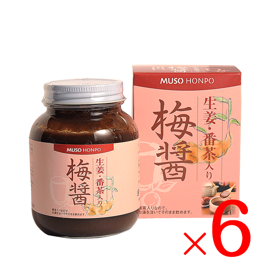 ＼お湯を注ぐだけ／ 梅醤番茶の出来上がり 無双本舗 生姜・番茶入り梅醤 250g×6個 セット 送料 ...