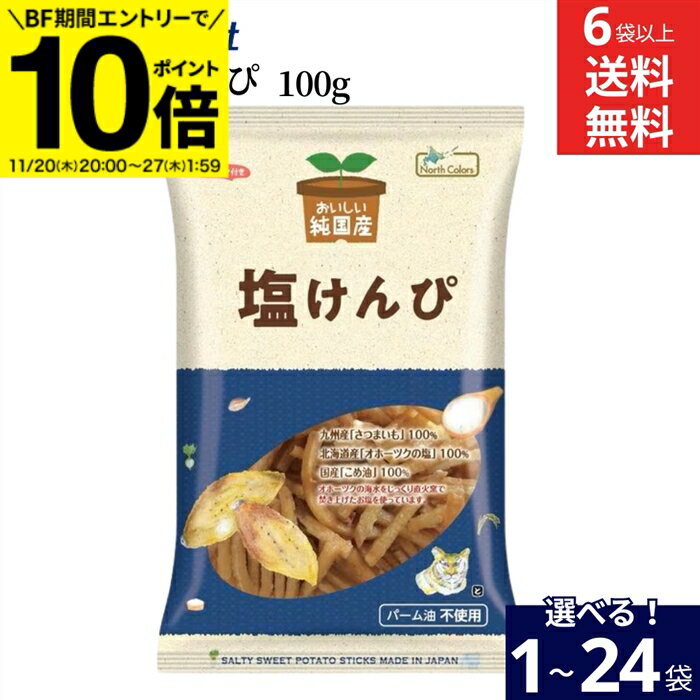 【BF期間★エントリーでP10倍】【選べる袋数】ノースカラーズ 純国産 塩けんぴ 100g × 1袋 ~ 24袋 セッ..