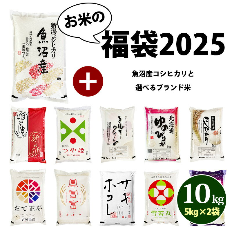 福袋 2024 食品 米 合計 10kg 【 選べる 2種類 】 高級米 産地セット 5kg 2袋 令和5年産 合計 10キロ 送料無料 沖縄配送不可のサムネイル