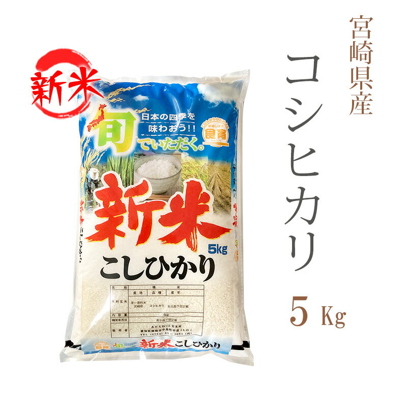 新米 米 白米 5kg コシヒカリ 宮崎県産 令和6年産 コシヒカリ お米 5キロ 安い あす楽 送料無料【沖縄、配送不可】のサムネイル