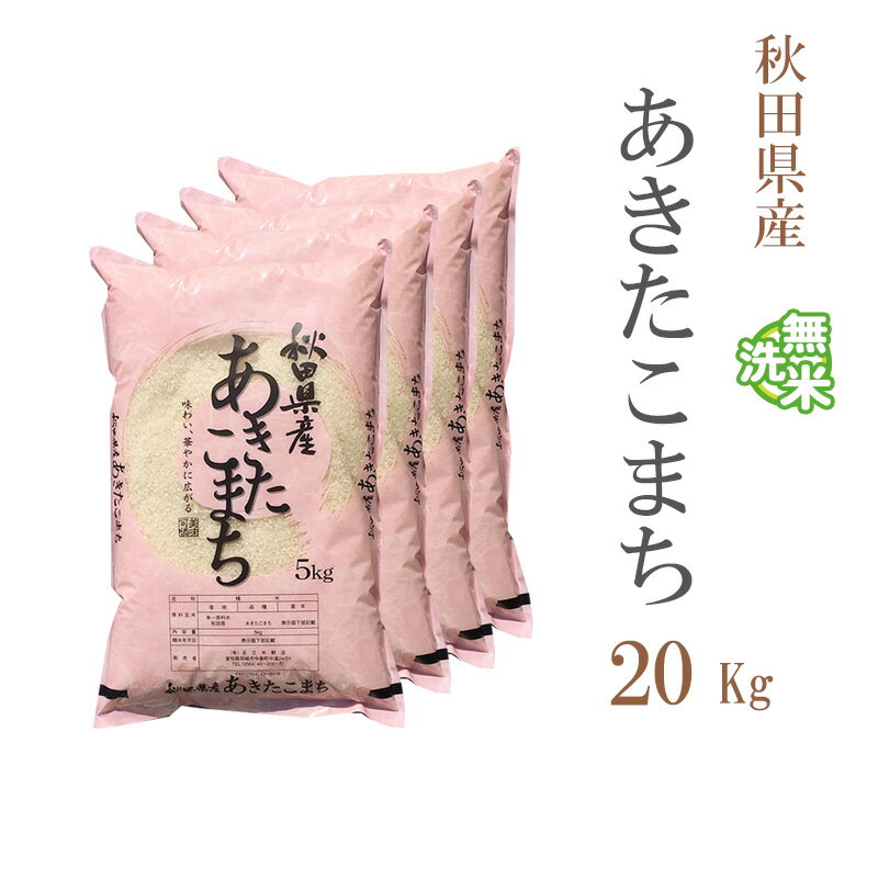 無洗米 20kg 送料無料 あきたこまち 5kg×4袋 秋田県産 令和5年産 あきたこまち お米 20キロ 安い あす楽 送料無料 沖…