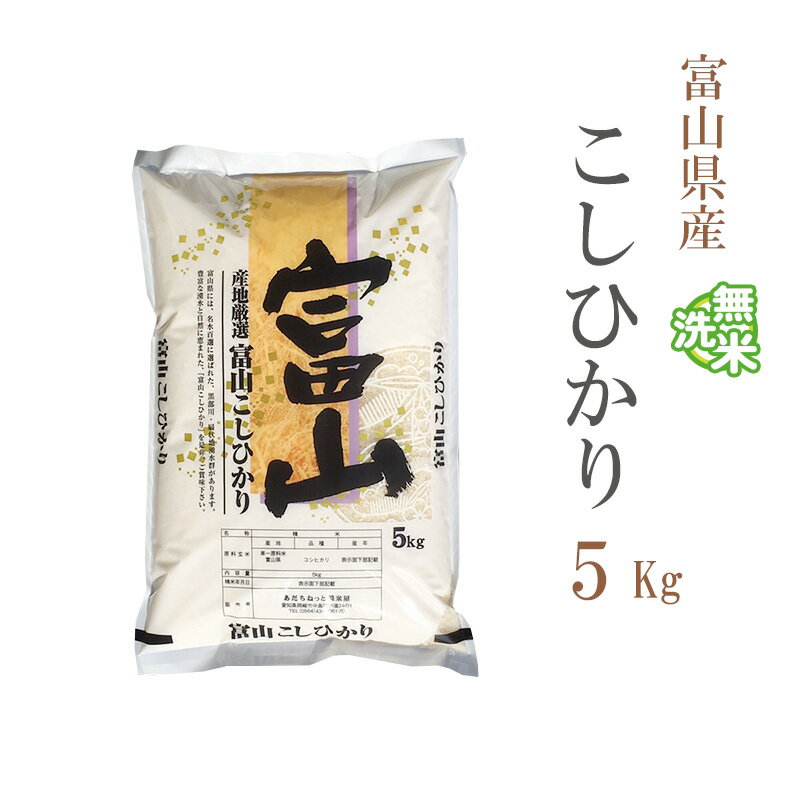 無洗米 5kg コシヒカリ 富山県産 令和5年産 コシヒカリ