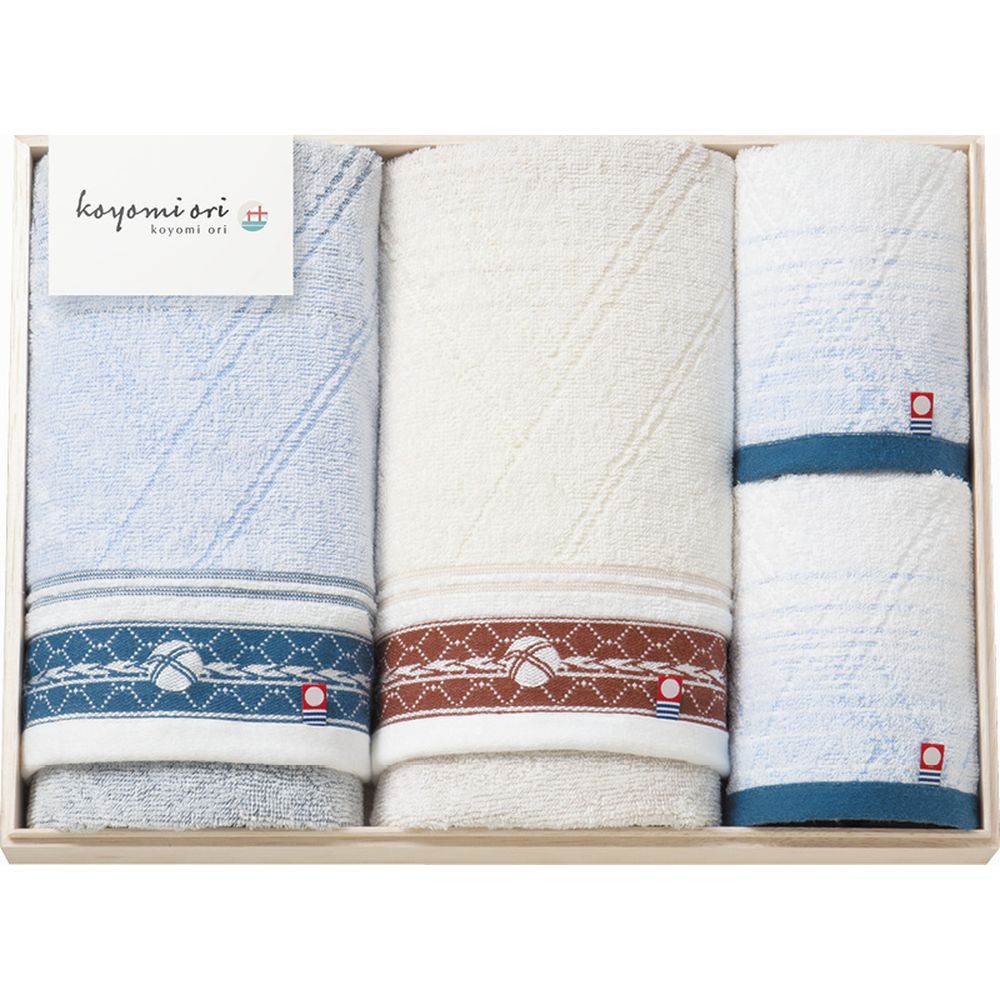 【10%以上OFF】 楽天スーパーSALE お返し 内祝い ギフトタオル 今治タオル koyom1 or1 フェイスタオル2P＆ウォッシュタオル2P 国産木箱入 KOK-407 新築 お礼 引越し 志 仏事 送料無料