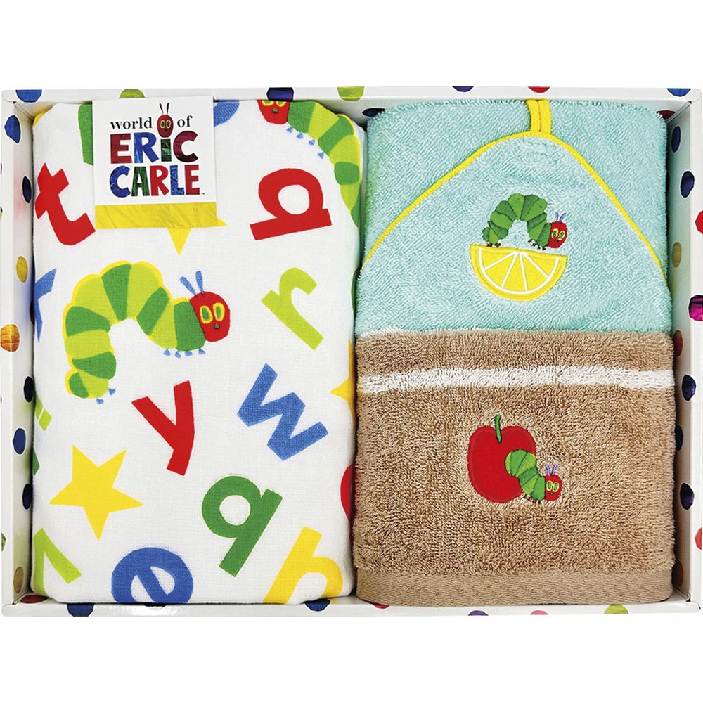 お返し 内祝い ギフトタオル はらぺこあおむし ヤムヤムヤム フェイスタオル2P＆ループ付ウォッシュタオルHP200700 新築 お礼 引越し 志 仏事 送料無料