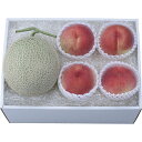 お中元 お返し 内祝い ギフトお届け日確認 果物 北海道産赤肉メロン&山梨県産の桃82614 産直 新築 お礼 引越し 志 仏事 送料無料