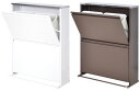 【訳あり・在庫限り】ステンレス天板ダストボックス 横型/4分別 幅63.5×奥行27×高さ85cm フラップ式 ペール付き 36L 角型 完成品 全2色 ホワイト/ブラウン 0849 日本製 夏ギフト