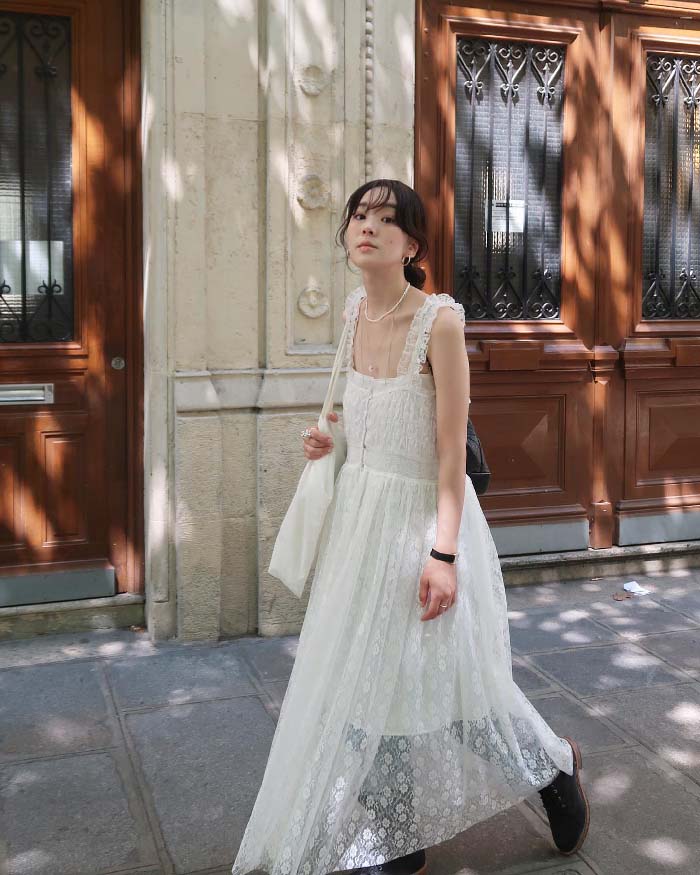 ジャンパースカート レディース レース 透け感 刺繡 ワンピース ノースリーブ 春 夏 秋 ジャンスカ 総レース 大人 ノースリーブ 無地 着瘦せ 重ね着 レイヤード きれいめ お洒落 シンプル リゾート 旅行 ビーチ トレンド 20代 30代 40代