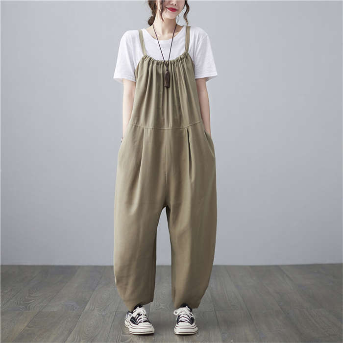 サロペット オールインワン パンツ レディース 春 秋 マタニティ きれいめ ゆったり ロング 着痩せ 大きいサイズ カジュアル おしゃれ 体型カバー ゆったり 女性 お呼ばれ 可愛い 無地 おしゃれ カジュアル ナチュラル 春物 春 夏 秋 薄手 ママコーデ