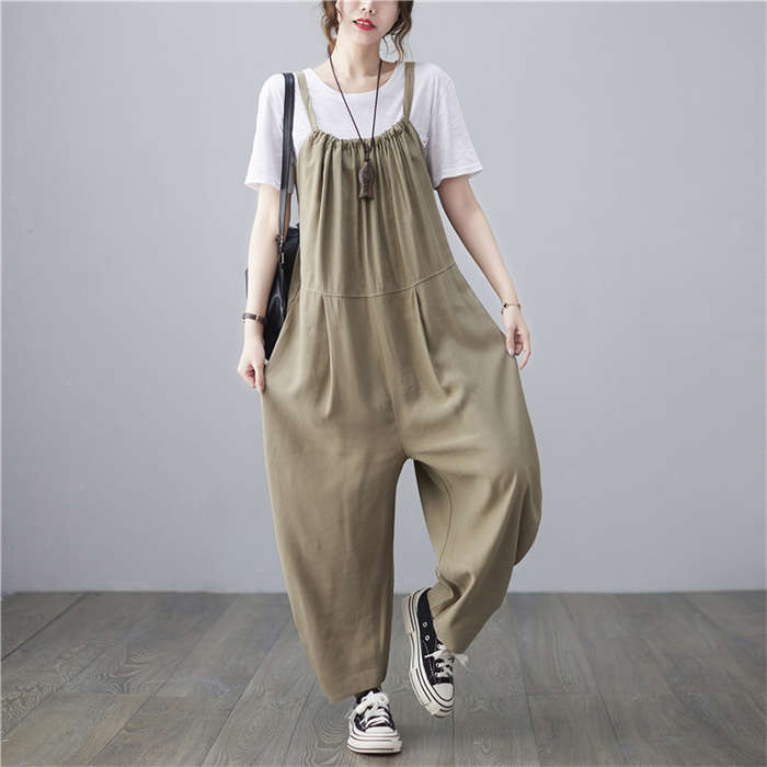 サロペット オールインワン パンツ レディース 春 秋 マタニティ きれいめ ゆったり ロング 着痩せ 大きいサイズ カジュアル おしゃれ 体型カバー ゆったり 女性 お呼ばれ 可愛い 無地 おしゃれ カジュアル ナチュラル 春物 春 夏 秋 薄手 ママコーデ
