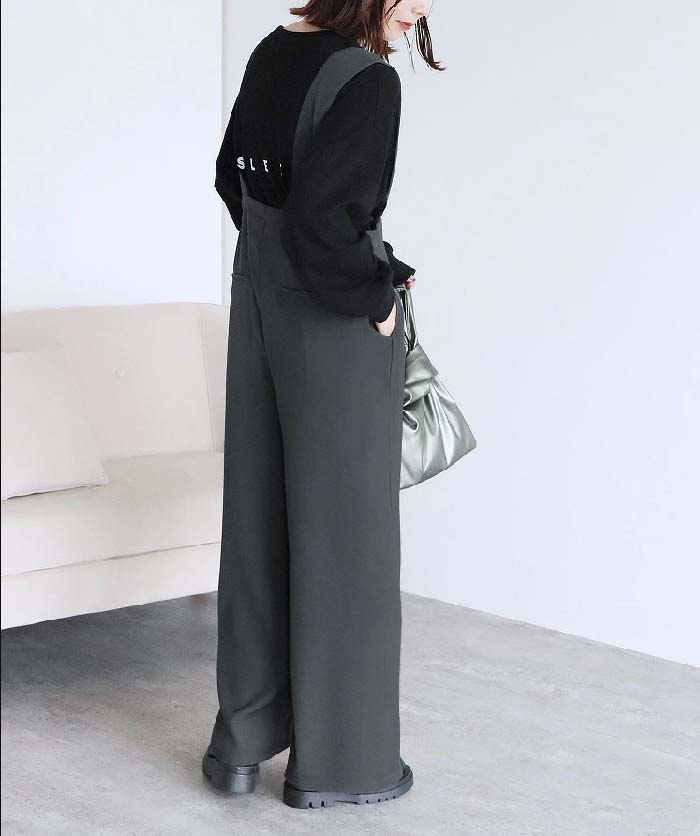 オールインワン レディース サロペット パンツ パンツ ワイドパンツ 春 秋 きれいめ 着痩せ 大きいサイズ カジュアル おしゃれ シンプル 体型カバー ゆったり 可愛い カジュアル お呼ばれ ナチュラル ママコーデ